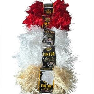 Lion Brand Fun Fur Yarn lot of 5 skeins 40g /1.5 oz ea